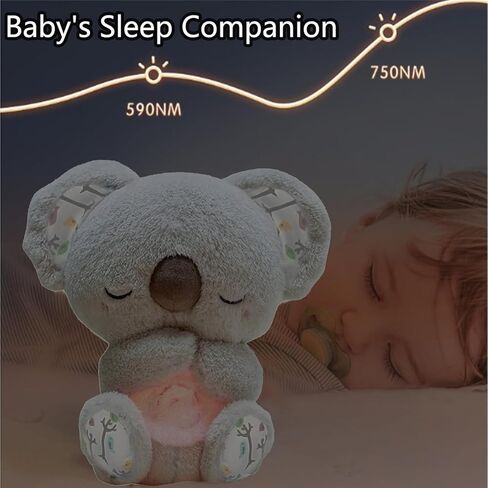 Relief Koala Breathing Stuffed Toy, Anxiety Relief Plush Breathing Animal, Sleeping Koala Plush Breathing with Music Lights and Rhythmic Breathing Movements, Birthday Gifts for Adults and Kids in Saudi Arabia