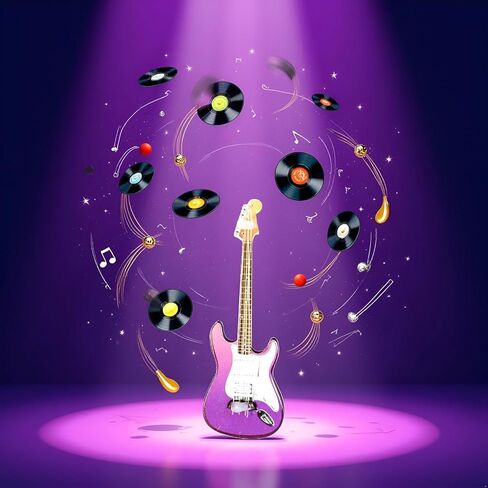 Miniature Guitar Model, 1:12 Scale, Purple, Miniature Instrument Guitar Model Decorative, Decorative Household Ornament Supplies in Saudi Arabia