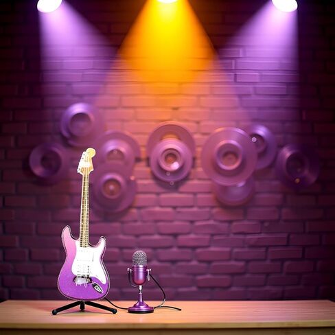 Miniature Guitar Model, 1:12 Scale, Purple, Miniature Instrument Guitar Model Decorative, Decorative Household Ornament Supplies in Saudi Arabia