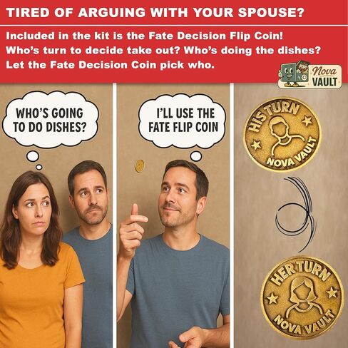 Funny Emergency Spouse Couple Kit Includes Squishy Toy, Coupon Game, Flip Coin, Stickers, Jokes, Badge, Earfoam. Ultimate Marriage Novelty Gag Gift for Friends and Family in Saudi Arabia
