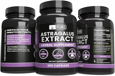 Pure Original Ingredients Astragalus (365 Capsules) No Magnesium Or Rice Fillers, Always Pure, Lab Verified in Kuwait