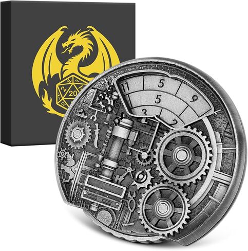 مجموعة النرد الدوار DND، نرد DND المعدني بأطراف الأصابع، مجموعة DND المبتدئة، قرص النرد المحصنة لمجموعة النرد DND، هدايا D&D مع صندوق هدايا، ملحقات ألعاب لوحة لعب الأدوار، فضي in Kuwait