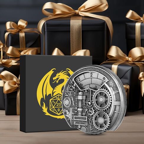 مجموعة النرد الدوار DND، نرد DND المعدني بأطراف الأصابع، مجموعة DND المبتدئة، قرص النرد المحصنة لمجموعة النرد DND، هدايا D&D مع صندوق هدايا، ملحقات ألعاب لوحة لعب الأدوار، فضي in Kuwait