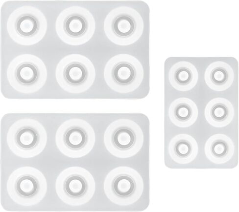3PCS Flat Round Bead Resin Casting Mold Round Resin Jewelry Silicone Molds for DIY Necklace Earrings Pendant Jewelry Craft Making in Saudi Arabia