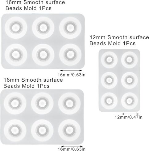 3PCS Flat Round Bead Resin Casting Mold Round Resin Jewelry Silicone Molds for DIY Necklace Earrings Pendant Jewelry Craft Making in Saudi Arabia