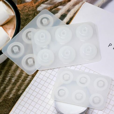 3PCS Flat Round Bead Resin Casting Mold Round Resin Jewelry Silicone Molds for DIY Necklace Earrings Pendant Jewelry Craft Making in Saudi Arabia