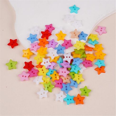 100-Piece Assorted Cute Buttons Strawberry Star Plum Blossom Shapes Sewing Buttons for DIY Crafts Garment Decoration in Saudi Arabia