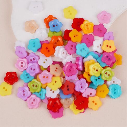 100-Piece Assorted Cute Buttons Strawberry Star Plum Blossom Shapes Sewing Buttons for DIY Crafts Garment Decoration in Saudi Arabia