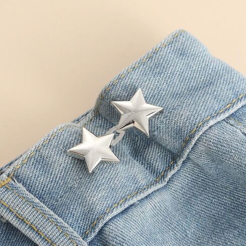 1 زوج نجمة الخصر لا الخياطة زر معدني، نجمة الخصر المحمولة ضبط دائم قابلة لإعادة الاستخدام طقم تصليح للجينز DIY (Color3) in Saudi Arabia