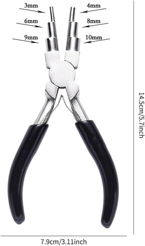 6 in 1 Bail Making Pliers 3-10mm Wire Looping Forming Pliers Bending Plier for Loops and Jump Rings DIY Crafts Rings Earrings Accessories in Saudi Arabia