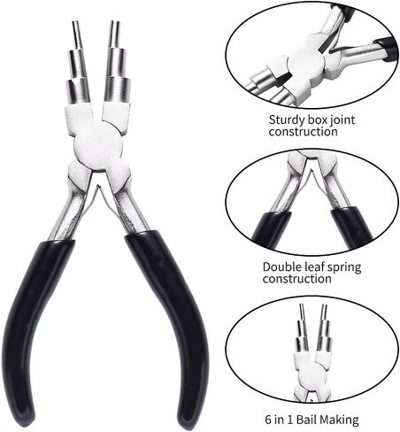6 in 1 Bail Making Pliers 3-10mm Wire Looping Forming Pliers Bending Plier for Loops and Jump Rings DIY Crafts Rings Earrings Accessories in Saudi Arabia