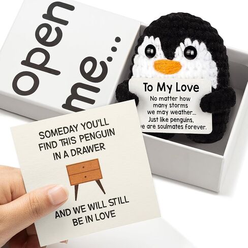Gifts for Her Him Boyfriend Girlfriend Husband Wife, Anniversary for Men Women, Handmade Crochet Penguin Gifts to My Love Wedding Christmas Birthday Romantic Gift for Couples in Saudi Arabia