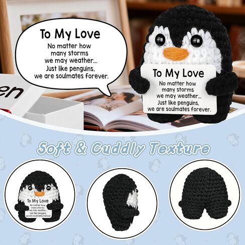Gifts for Her Him Boyfriend Girlfriend Husband Wife, Anniversary for Men Women, Handmade Crochet Penguin Gifts to My Love Wedding Christmas Birthday Romantic Gift for Couples in Saudi Arabia