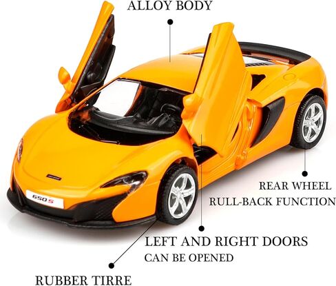 سيارة ماكلارين 650S بمقياس 1/36، سيارات لعبة ماكلارين قابلة للسحب، هدايا سيارات للأولاد والبنات in Kuwait
