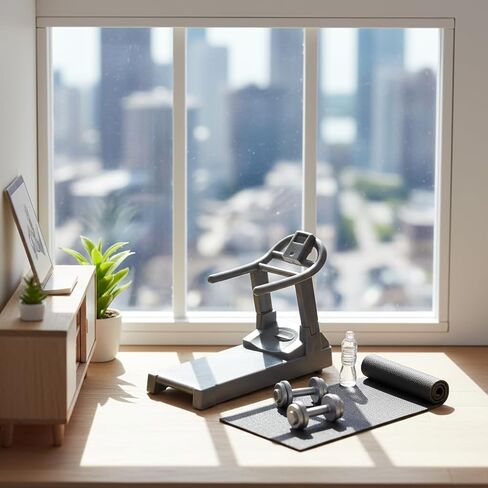 Veemoon Miniature Dollhouse Treadmill Mini Fitness Equipment Decoration Tiny Sport Desk Ornaments Dollhouse Gym Decor Miniature Landscapes Props DIY Cake Topper Kit (1：25 in Saudi Arabia