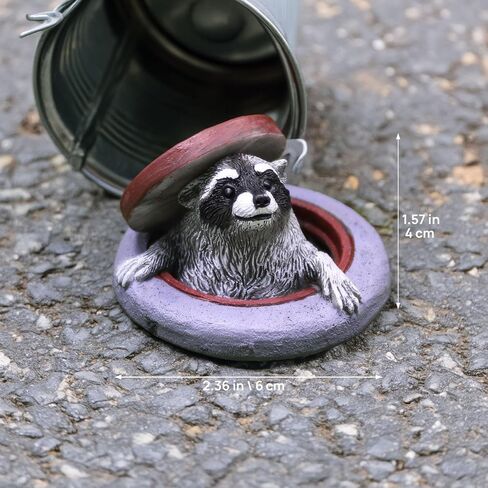 Whimsical Peeking Raccoon Figurine: Resin Mini Racoon in Manhole Cover for Fairy Garden, Craft Display, Desktop & Collectible Scenes in Saudi Arabia