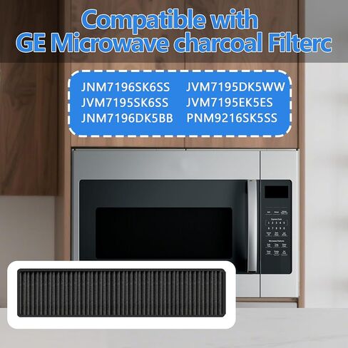 استبدال فلتر الميكروويف WB06X10807 لمرشحات استبدال فلتر فحم الميكروويف GE لPVM9005SJ8SS، JVM7195SK6SS، PNM9216SK5SS، JVM7195DK5WW، JNM7196DK5BB (عبوتان) in Saudi Arabia