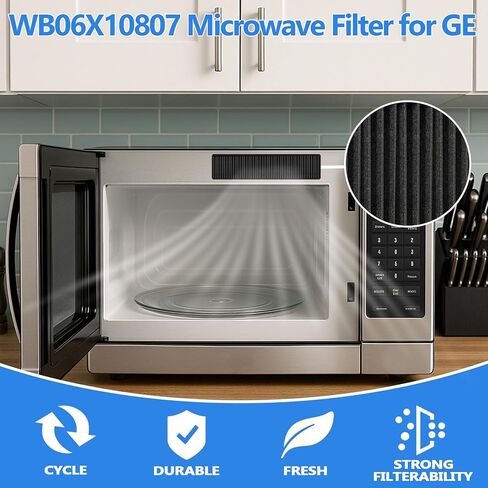استبدال فلتر الميكروويف WB06X10807 لمرشحات استبدال فلتر فحم الميكروويف GE لPVM9005SJ8SS، JVM7195SK6SS، PNM9216SK5SS، JVM7195DK5WW، JNM7196DK5BB (عبوتان) in Saudi Arabia