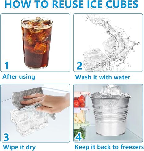 250 Pack 0.7 Inch Fake Ice Cubes, Plastic Reusable Ice Cubes for Drinks, Acrylic Fake Ice Vase Fillers for Centerpieces, Photography Props, Food Display, DIY crafts in Kuwait