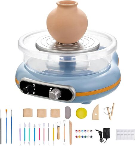 Funspire Pottery Wheel for Kids,mini Pottery Wheel for Children and Beginners - 4.7-inch Electric Pottery Wheel with Adjustable Speed, Low Noise, Precise Control, Includes 16 Pottery Tools in Saudi Arabia