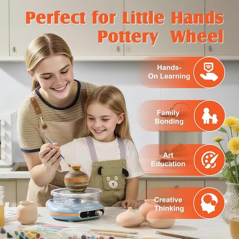 Funspire Pottery Wheel for Kids,mini Pottery Wheel for Children and Beginners - 4.7-inch Electric Pottery Wheel with Adjustable Speed, Low Noise, Precise Control, Includes 16 Pottery Tools in Saudi Arabia