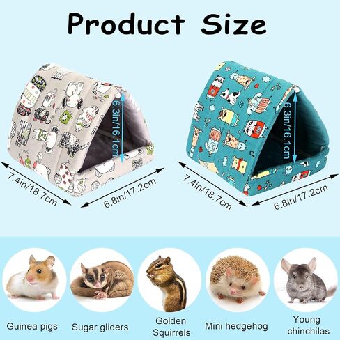 UPINS 4 Pack Guinea Pig Bed, Guinea Pig Hideout Washable Small Animal House Cage Accessories for Dwarf Rabbits Chinchillas Hamsters Hedgehogs Ferrets Bearded Dragons and Rats(20 x 20 cm) in Saudi Arabia