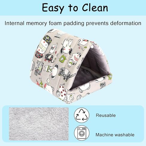 UPINS 4 Pack Guinea Pig Bed, Guinea Pig Hideout Washable Small Animal House Cage Accessories for Dwarf Rabbits Chinchillas Hamsters Hedgehogs Ferrets Bearded Dragons and Rats(20 x 20 cm) in Saudi Arabia