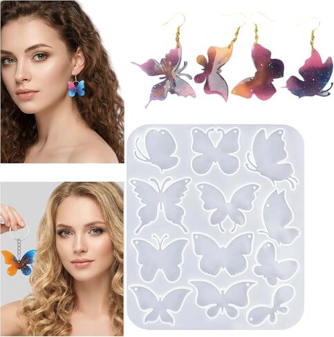 Resin Jewelry Mold with Wing Shapes - Silicone Butterfly Mold for DIY Earrings, Pendants, and Handmade Art Crafts in Saudi Arabia