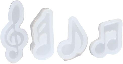 Music Note Silicone Freshie Mould 4pcs Silicone Mould Resin Jewelry Pendant White Musical Note Silicone Mould Unique in Saudi Arabia