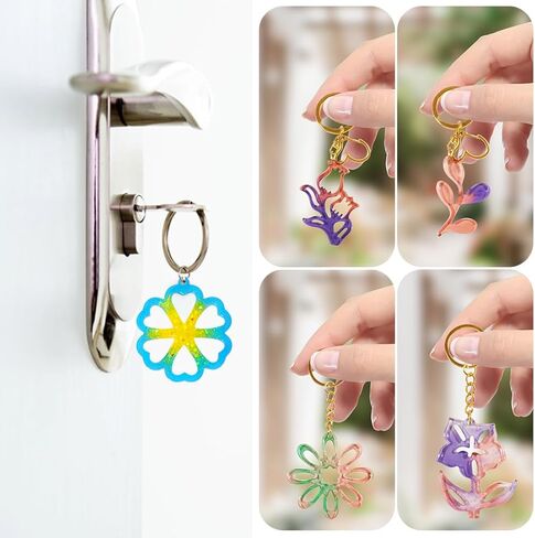 Voyyphixa 6 Pcs Flower Resin Mold Leaf Jewelry Earring Silicone Molds Flower Leaf Pendant Mould Epoxy Resin Casting Mold for DIY Crafts Earring Pendant Charms Keychain Ornaments in Saudi Arabia
