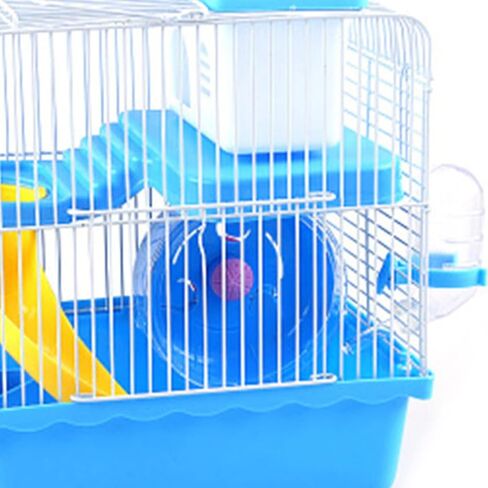 VINGVO Hamster Cage, Hamster Habitat 2 Tier Portable Large Space Animal Home Rodent Gerbil Mouse Mice Rat Wire Cage for Small Animals, Hamster, Guinea Pigs, Rabbits, Golden Bears(Blue) in Kuwait