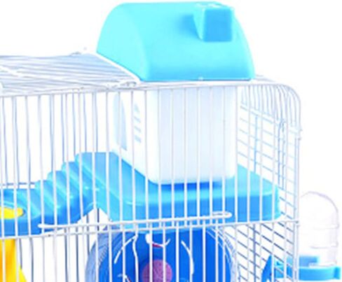 VINGVO Hamster Cage, Hamster Habitat 2 Tier Portable Large Space Animal Home Rodent Gerbil Mouse Mice Rat Wire Cage for Small Animals, Hamster, Guinea Pigs, Rabbits, Golden Bears(Blue) in Kuwait