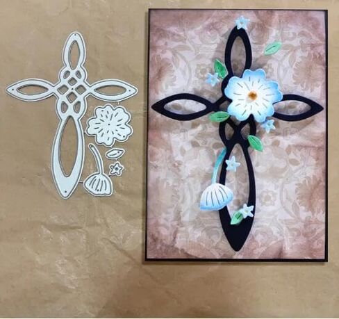 Merry Christmas Cross Flower Metal Die Cuts,Spring Sunflower Frame Leaf Cutting Dies Cut Stencils for DIY Scrapbooking Album Decorative Embossing Paper Dies for Card Making in Saudi Arabia