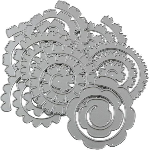 XGNG 8pcs Embossed Carbon Steel Cutting Die 3D Flower Spiral Metal Cutting Die for Paper Handicraft in Saudi Arabia