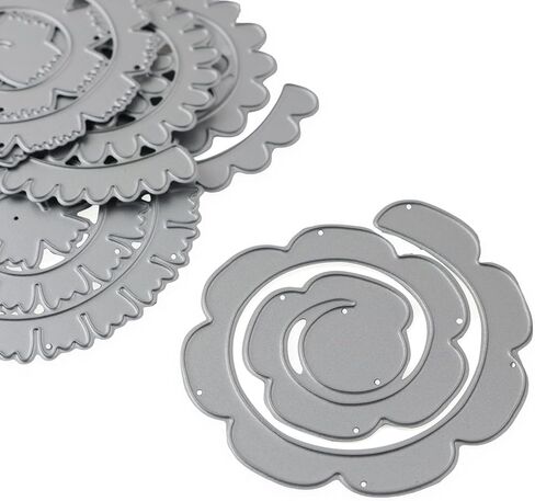 XGNG 8pcs Embossed Carbon Steel Cutting Die 3D Flower Spiral Metal Cutting Die for Paper Handicraft in Saudi Arabia
