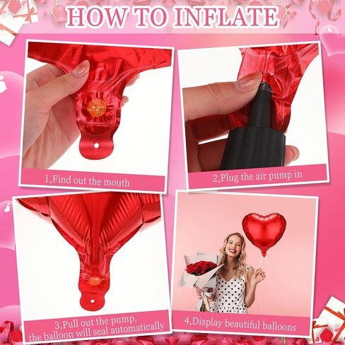 20 Pcs 24 in Heart Shape Foil Balloons for Valentine‘s Day Decorations Heart Love Balloons for Wedding Engagement Birthday Baby Shower Party Romantic Decorations(Pink, Red, White) in Saudi Arabia