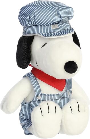 حيوان محشو من Aurora® Adorable Peanuts® Train Engineer Snoopy™ - ألعاب مرخصة رسميًا لجميع محبي Snoopy - هدية حنين للبالغين واحتفالات أعياد الميلاد - 14 بوصة in Kuwait