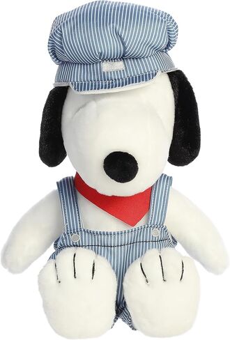 حيوان محشو من Aurora® Adorable Peanuts® Train Engineer Snoopy™ - ألعاب مرخصة رسميًا لجميع محبي Snoopy - هدية حنين للبالغين واحتفالات أعياد الميلاد - 14 بوصة in Kuwait