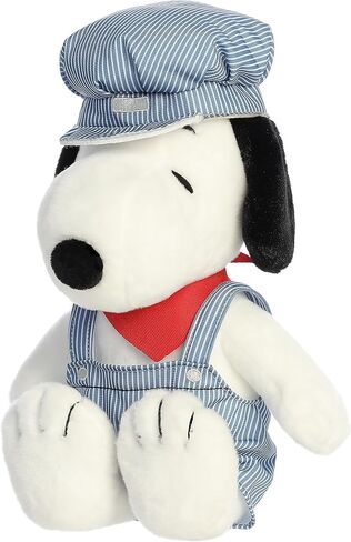 حيوان محشو من Aurora® Adorable Peanuts® Train Engineer Snoopy™ - ألعاب مرخصة رسميًا لجميع محبي Snoopy - هدية حنين للبالغين واحتفالات أعياد الميلاد - 14 بوصة in Kuwait