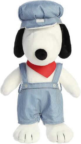 حيوان محشو من Aurora® Adorable Peanuts® Train Engineer Snoopy™ - ألعاب مرخصة رسميًا لجميع محبي Snoopy - هدية حنين للبالغين واحتفالات أعياد الميلاد - 14 بوصة in Kuwait