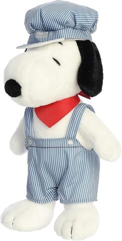 حيوان محشو من Aurora® Adorable Peanuts® Train Engineer Snoopy™ - ألعاب مرخصة رسميًا لجميع محبي Snoopy - هدية حنين للبالغين واحتفالات أعياد الميلاد - 14 بوصة in Kuwait