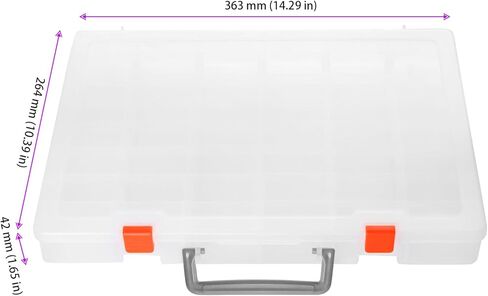 2 PCS 48 Grids Plastic Organizer Container Storage Box, Clear compartment Storage Boxes, Large Storage Box with Adjustable Dividers for Bead Button Jewelry Small Parts DIY Accessories in Saudi Arabia