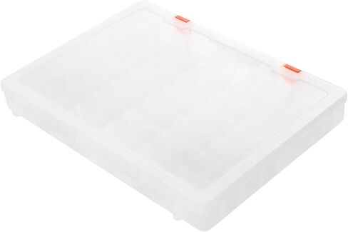 2 PCS 48 Grids Plastic Organizer Container Storage Box, Clear compartment Storage Boxes, Large Storage Box with Adjustable Dividers for Bead Button Jewelry Small Parts DIY Accessories in Saudi Arabia