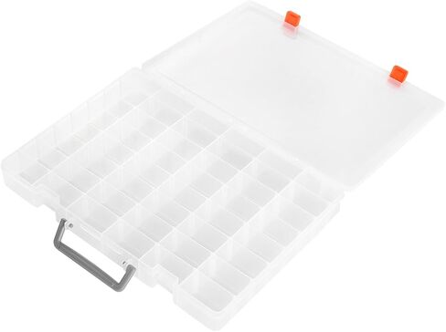 2 PCS 48 Grids Plastic Organizer Container Storage Box, Clear compartment Storage Boxes, Large Storage Box with Adjustable Dividers for Bead Button Jewelry Small Parts DIY Accessories in Saudi Arabia