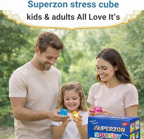 Square Stress Cube Pack of 3 – Sensory Squishy Fidget Toys for Kids & Adults | Ice Cube Anxiety & Stress Relief 3.3m (3 Colors in 1 Pack) in Saudi Arabia