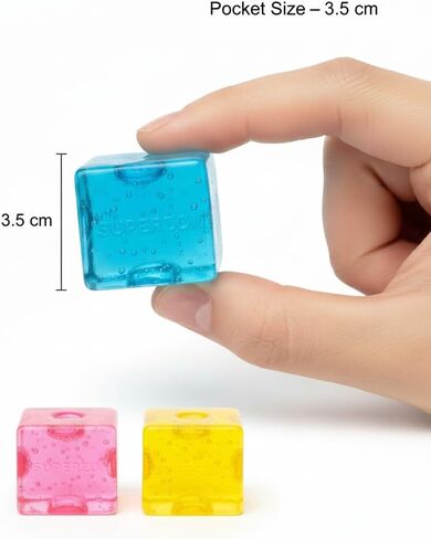 Square Stress Cube Pack of 3 – Sensory Squishy Fidget Toys for Kids & Adults | Ice Cube Anxiety & Stress Relief 3.3m (3 Colors in 1 Pack) in Saudi Arabia
