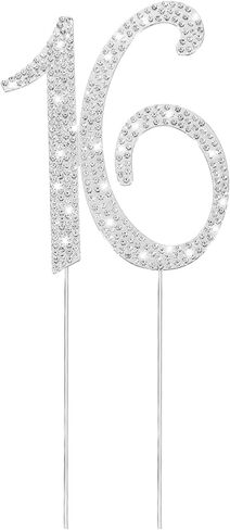 Sweet 16 Cake Topper, Rhinestone Sweet Sixteen Birthday Decorations, Metallic Happy Sweets 16 Cake Toppers Candles 16th Cupcake Picks for 16th Birthday Wedding Party Cake-Decorations Supplies(Gold) in Saudi Arabia