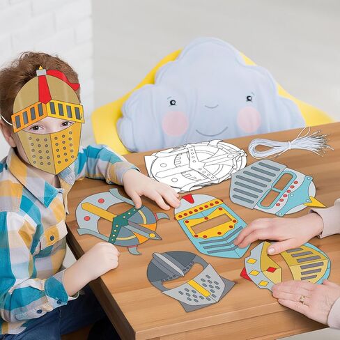 36 Set Medieval Knight Armor Coloring Mask Craft for Kids Color Your Own Paper DIY Kit Religious Bible Armor of God Knight Mask Crafts Helmet of Salvation Craft for Fun Home Activities Party Supplies in Saudi Arabia
