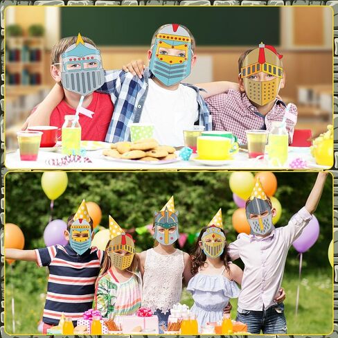 36 Set Medieval Knight Armor Coloring Mask Craft for Kids Color Your Own Paper DIY Kit Religious Bible Armor of God Knight Mask Crafts Helmet of Salvation Craft for Fun Home Activities Party Supplies in Saudi Arabia