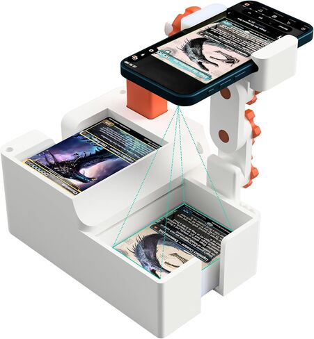 Card Scanner Pro: ماسح ضوئي تلقائي متقدم للبطاقات وقاذفة لبطاقات MTG/TCG والبطاقات الرياضية - حامل قابل لضبط الارتفاع مع مشبك عالمي، ملحق أساسي لبطاقة التداول in Kuwait